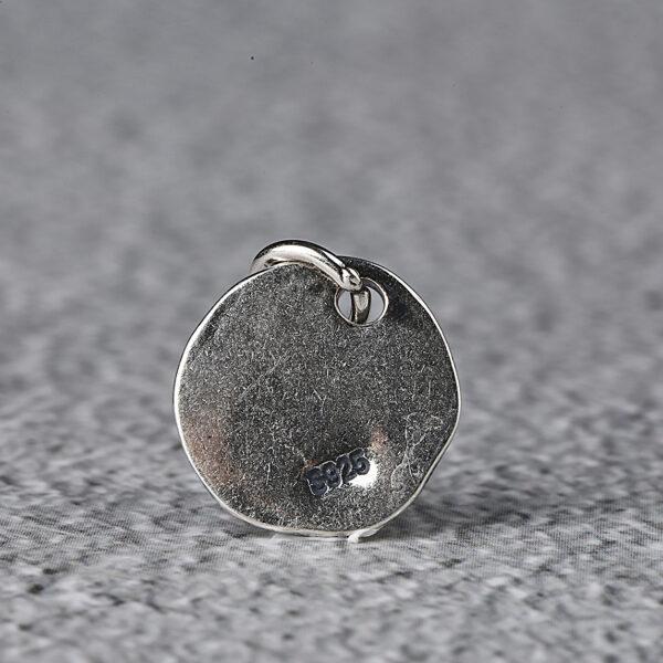 bird charm, eagle charm, round charm, s925 sterling silver, silver bead, silver charm, oxidized silver bead - Image 3