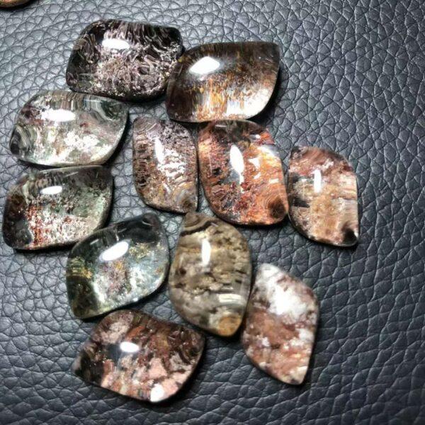 phantom quartz bead, parallelogram bead, clear bead, ring gemstone, pendant gemstone - Image 3