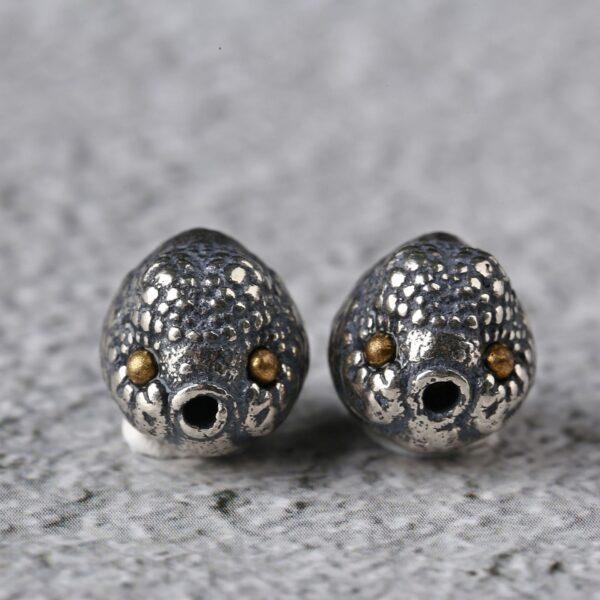 fish bead, spacer bead, s925 sterling silver, silver bead, oxidized silver bead - Image 5