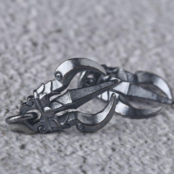 trident charm, s925 sterling silver, silver bead, silver charm, oxidized silver bead - Image 3