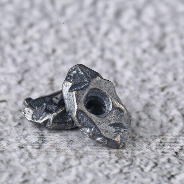 irregular stone shape bead, spacer bead, s925 sterling silver, silver bead, oxidized silver bead - Image 3