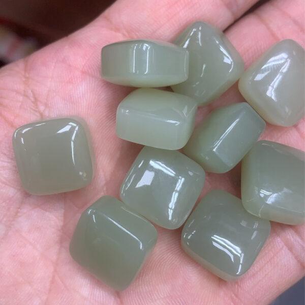 nephrite bead, square bead, jade bead, green bead, high quality bead, genuine bead, natural bead - Image 3
