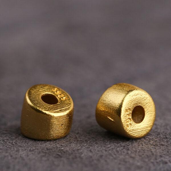 bevel bead, tube bead, spacer bead, s925 sterling silver, sterling silver bead, golden bead, gild bead - Image 3