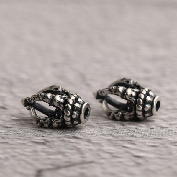 Bracelet Buckle, Necklace Closure, hollow flower bead, s925 sterling silver, silver bead, Jewelry Making Clasp - Image 3