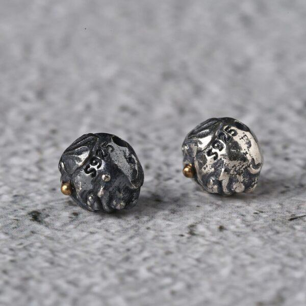 elephant bead, spacer bead, s925 sterling silver, silver bead, oxidized silver bead - Image 4