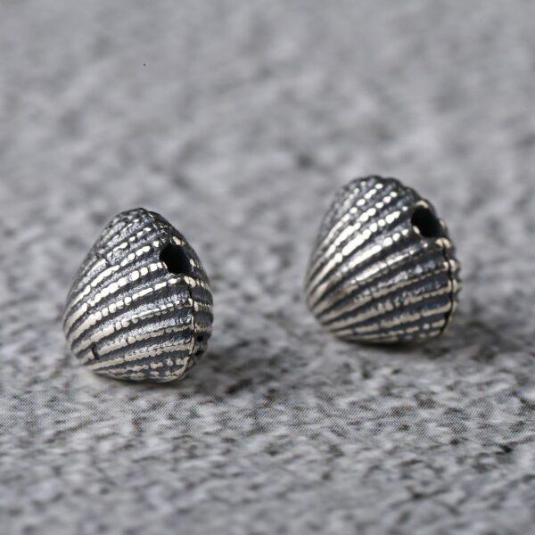 shell bead, spacer bead, s925 sterling silver, silver bead, oxidized silver bead - Image 4