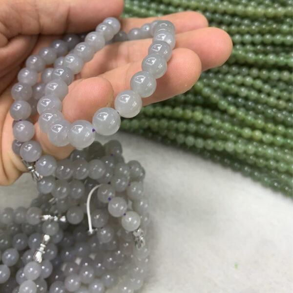 nephrite bead, round bead, whole strand bead, smoky gray bead, jade bead, high quality bead, genuine bead, natural bead - Image 4