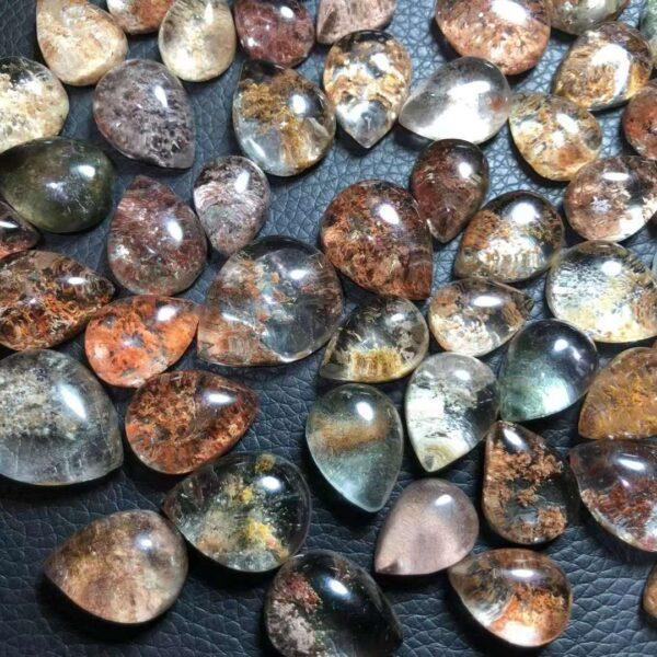 phantom quartz bead, droplet bead, teardrop bead, clear bead, ring gemstone, pendant gemstone - Image 4