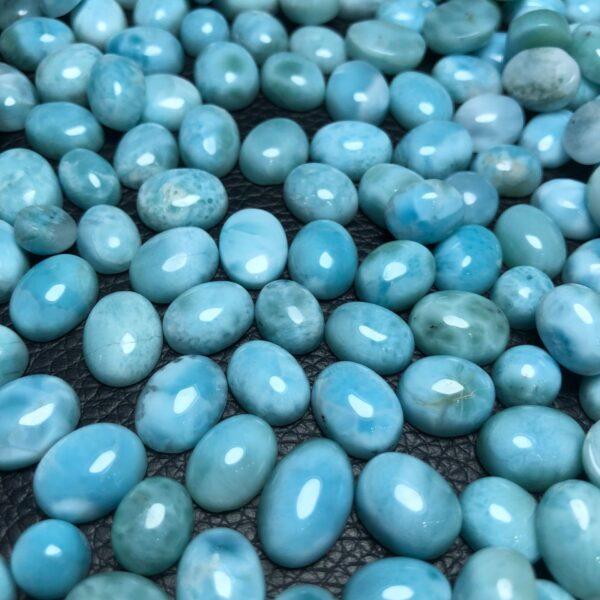 larimar bead, oval bead, blue bead, bezel gemstone, ring gemstone, pendant gemstone - Image 4