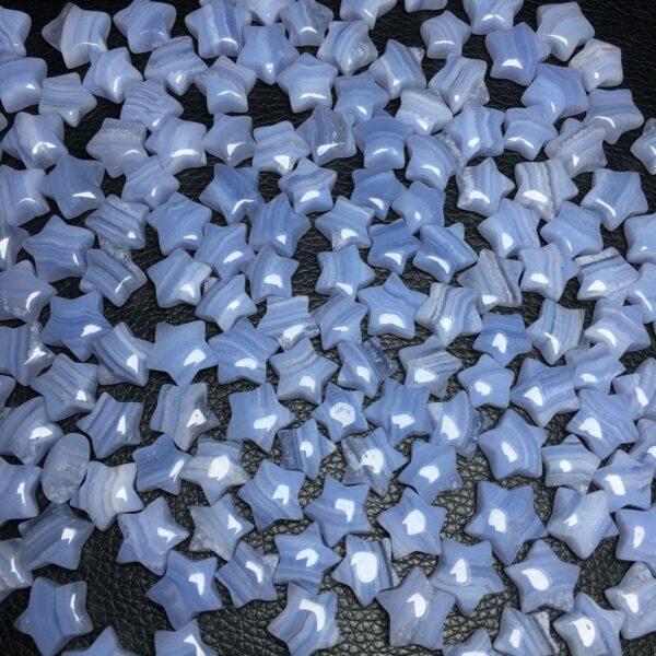 blue stripe agate bead, star bead, blue bead, ring gemstone, pendant gemstone - Image 4