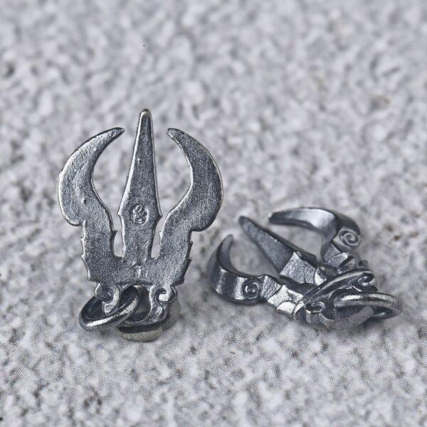 trident charm, s925 sterling silver, silver bead, silver charm, oxidized silver bead - Image 4