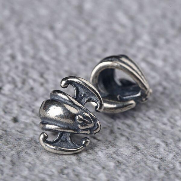 bat bead, ring bead, spacer bead, s925 sterling silver, silver bead, oxidized silver bead - Image 4