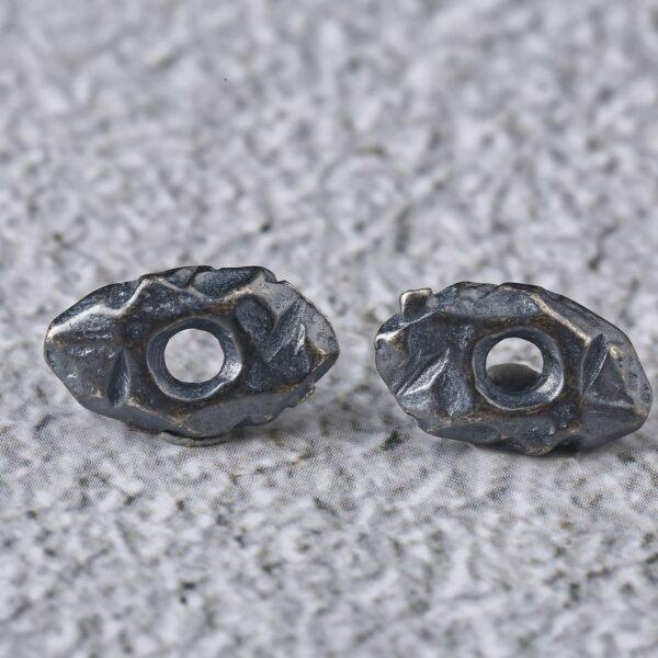 irregular stone shape bead, spacer bead, s925 sterling silver, silver bead, oxidized silver bead - Image 4