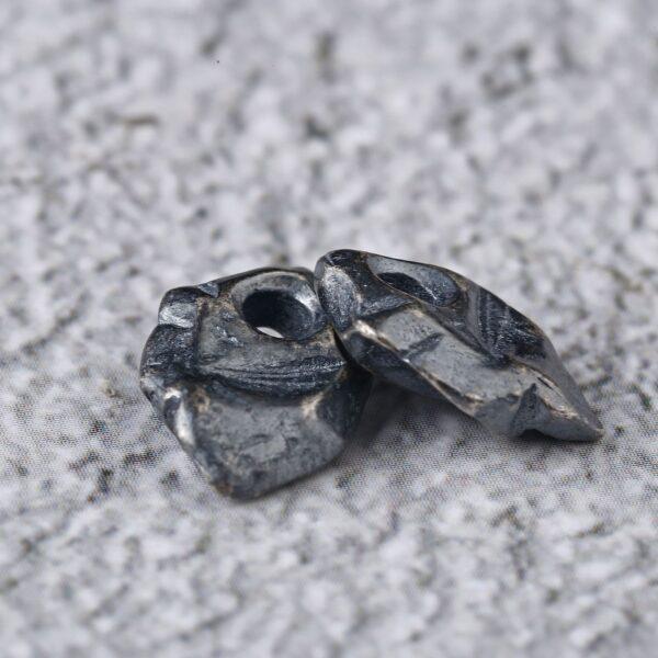 irregular stone shape bead, spacer bead, s925 sterling silver, silver bead, oxidized silver bead - Image 4