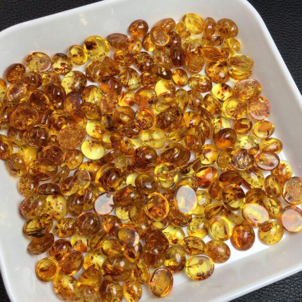 flower amber bead, oval bead, bezel gemstone, ring gemstone, pendant gemstone - Image 4