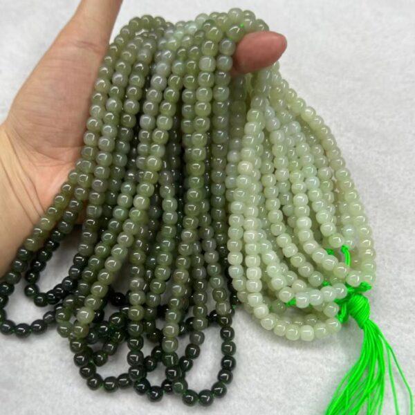 nephrite bead, drum bead, whole strand bead, gradient green bead, jade bead, high quality bead, genuine bead, natural bead - Image 4