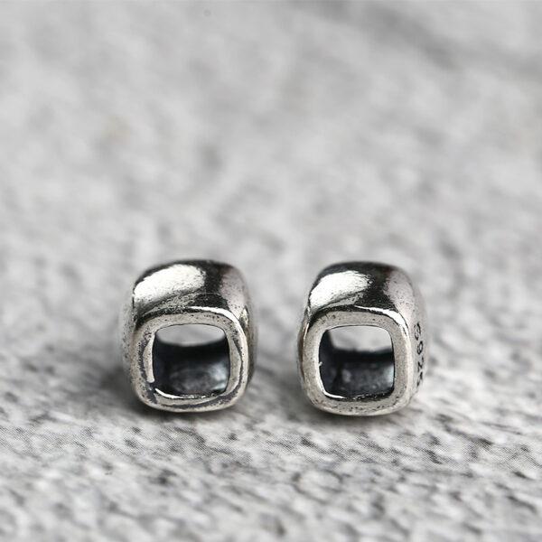 cuboid bead, spacer bead, s925 sterling silver, silver bead, oxidized silver bead - Image 4