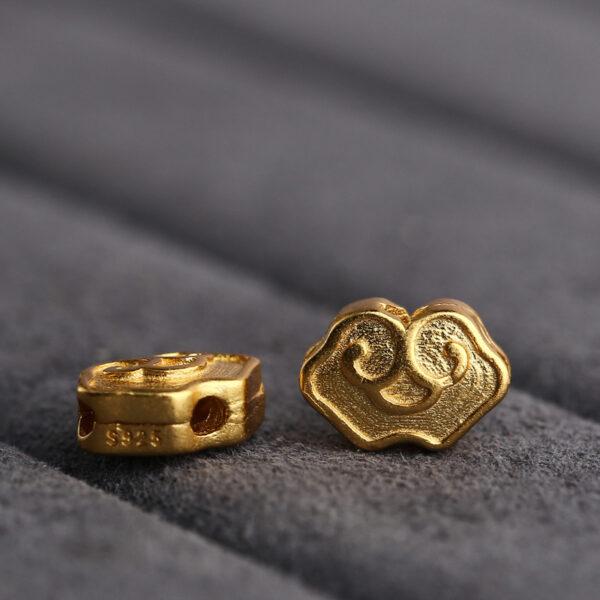 cloud bead, flower bead, spacer bead, s925 sterling silver, sterling silver bead, golden bead, gild bead - Image 4