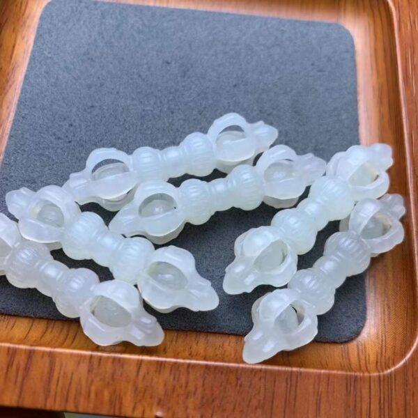 nephrite charm, pestle charm, jade charm, white bead, high quality bead, genuine bead, natural bead - Image 5