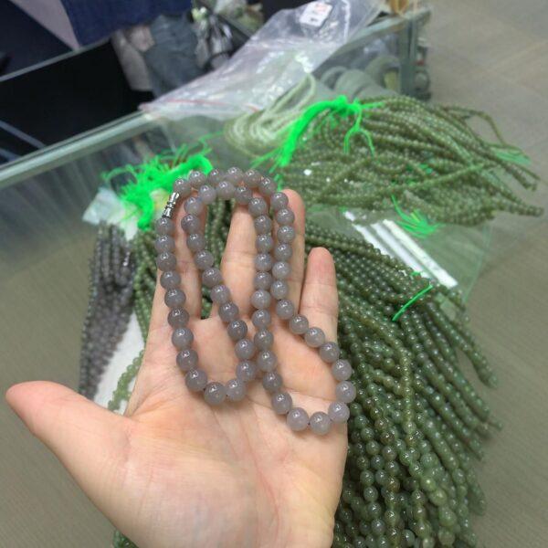 nephrite bead, round bead, whole strand bead, smoky gray bead, jade bead, high quality bead, genuine bead, natural bead - Image 5