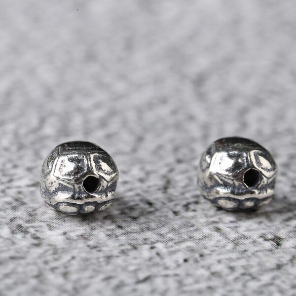 turtle bead, spacer bead, s925 sterling silver, silver bead, oxidized silver bead - Image 5