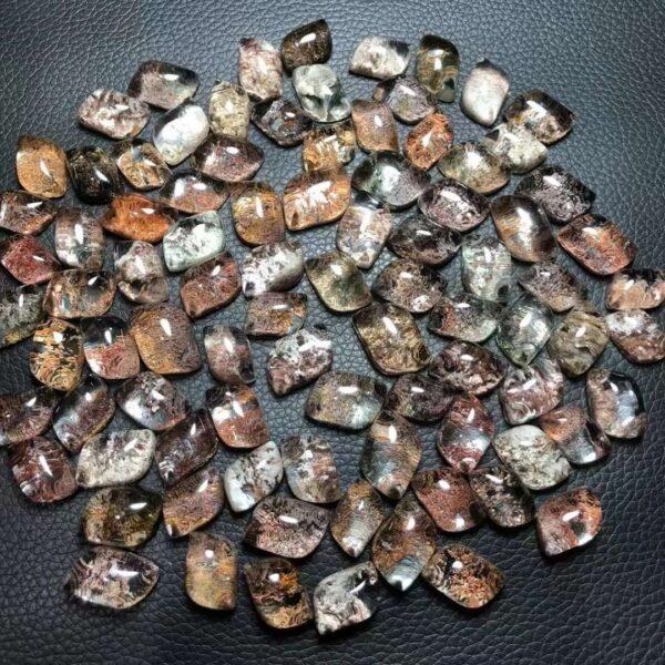 phantom quartz bead, parallelogram bead, clear bead, ring gemstone, pendant gemstone - Image 5