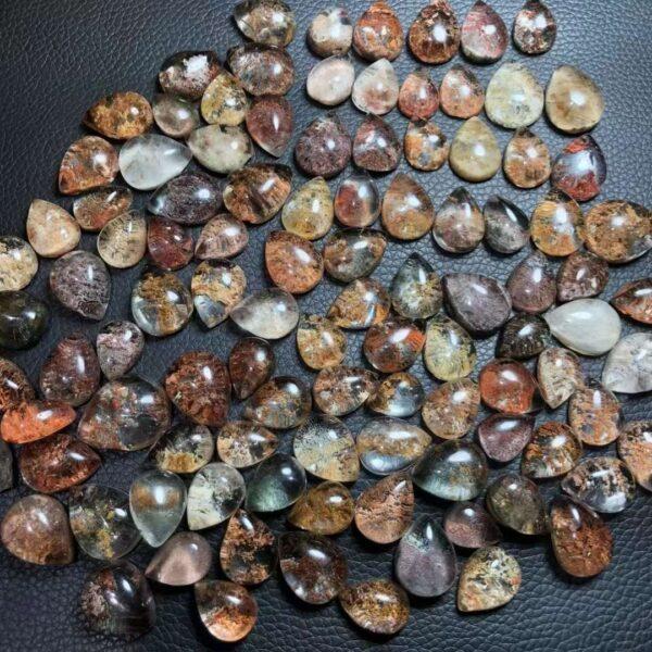 phantom quartz bead, droplet bead, teardrop bead, clear bead, ring gemstone, pendant gemstone - Image 5