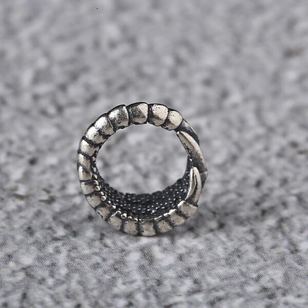dragon claw bead, ring bead, spacer bead, s925 sterling silver, silver bead, oxidized silver bead - Image 5