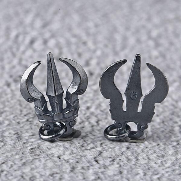 trident charm, s925 sterling silver, silver bead, silver charm, oxidized silver bead - Image 5