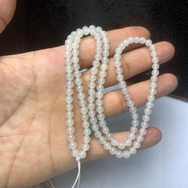 nephrite bead, round bead, whole strand bead, white bead, jade bead, high quality bead, genuine bead, natural bead - Image 5