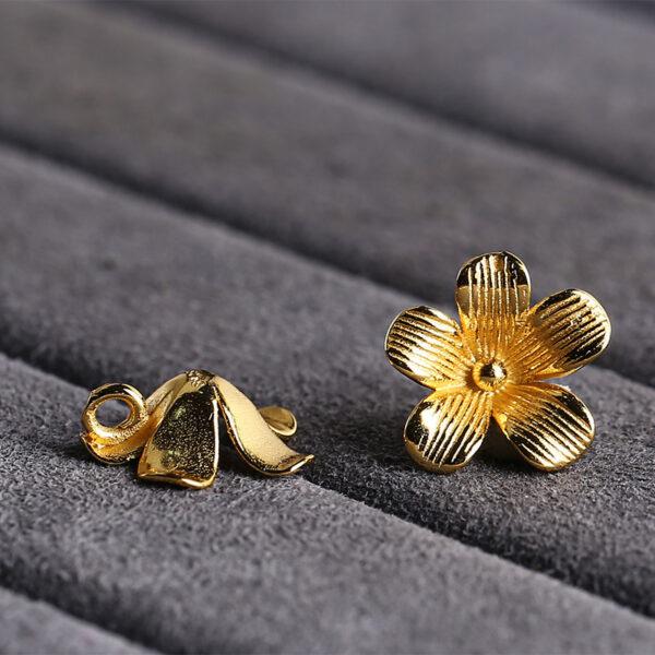 flower charm, s925 sterling silver, silver charm, golden charm, gild charm - Image 5