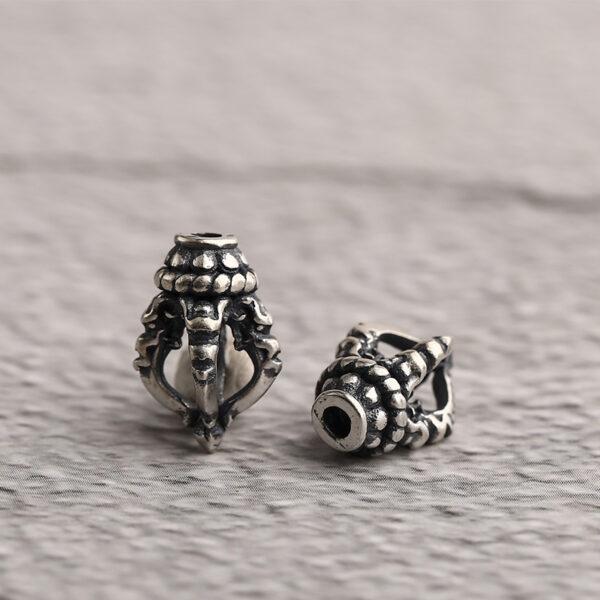 Bracelet Buckle, Necklace Closure, hollow flower bead, s925 sterling silver, silver bead, Jewelry Making Clasp - Image 5
