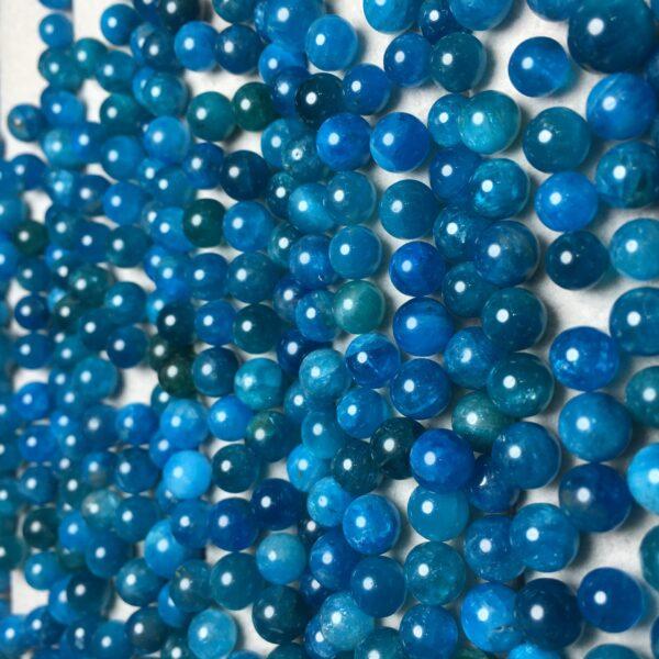 round bead, undrilled bead, blue apatite bead, blue bead - Image 5