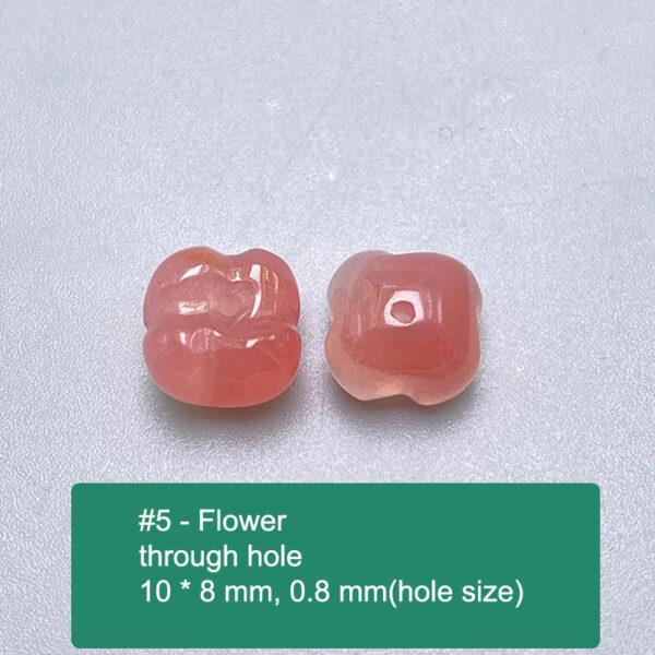 multi shapes bead, agate bead, agate charm, pink bead, orange bead, red bead - Image 6