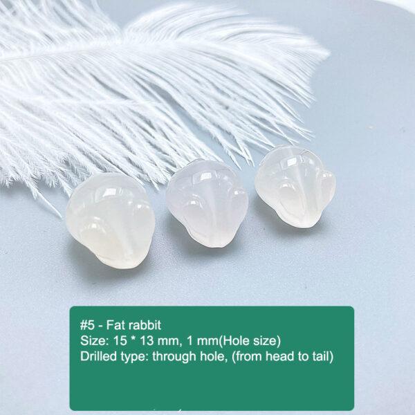multi shapes bead, agate bead, agate charm, hazy white bead, hazy bead - Image 7
