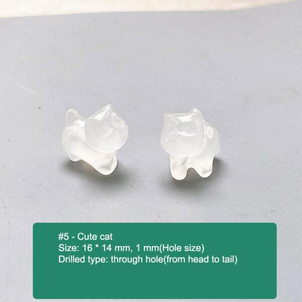 multi shapes bead, agate bead, agate charm, hazy white bead, hazy bead - Image 6