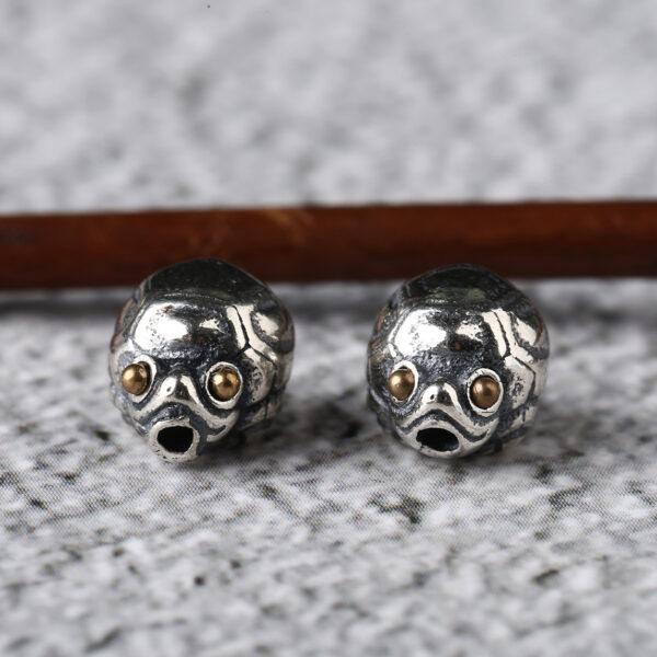 turtle bead, spacer bead, s925 sterling silver, silver bead, oxidized silver bead - Image 6