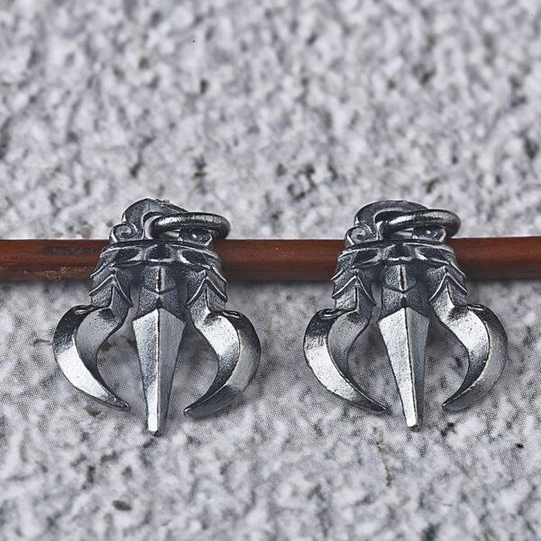 trident charm, s925 sterling silver, silver bead, silver charm, oxidized silver bead - Image 6