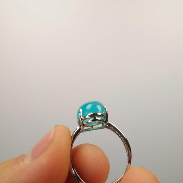 amazonite ring, copper ring, oval gemstone ring, blue ring, diy ring, adjustable ring - Image 6