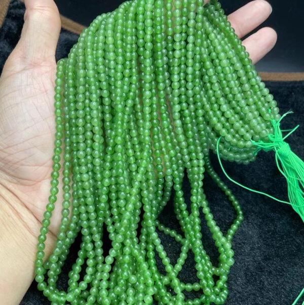 nephrite bead, round bead, whole strand bead, green bead, jade bead, high quality bead, genuine bead, natural bead - Image 6