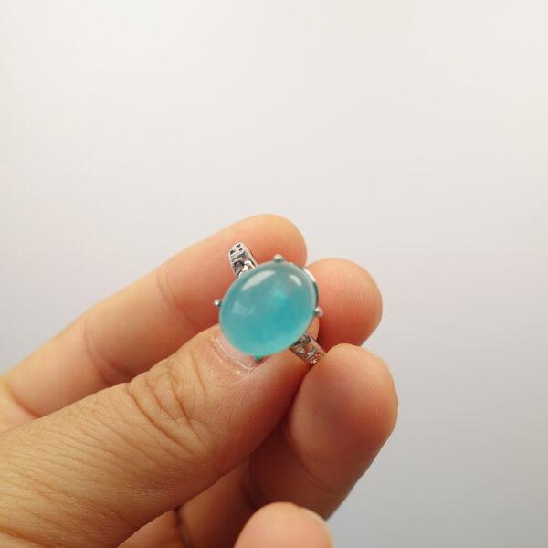 amazonite ring, copper ring, oval gemstone ring, blue ring, diy ring, adjustable ring - Image 7