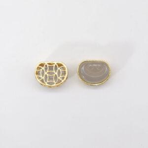 2pcs / 5 pcs ruyi flower bead, bezel bead, nephrite bead, smoky purple bead, sterling silver bead, gild bead, golden bead