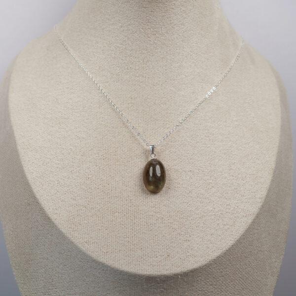 labradorite necklace, colorful light necklace, sterling silver necklace, oval gemstone necklace, diy necklace - Image 2