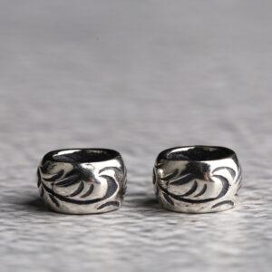 drum bead, vine bead, spacer bead, s925 sterling silver, silver bead, oxidized silver bead
