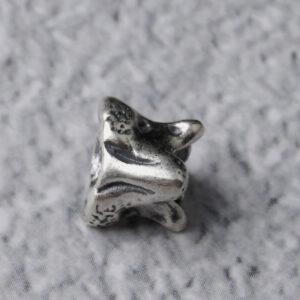 bone knot bead, spacer bead, s925 sterling silver, silver bead, oxidized silver bead