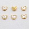 2pcs / 5 pcs butterfly bead, bezel bead, shell bead, white bead, sterling silver bead, gild bead, golden bead