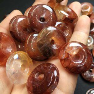 Red Hematoid Quartz bead, rondelle bead, red bead, pendant gemstone