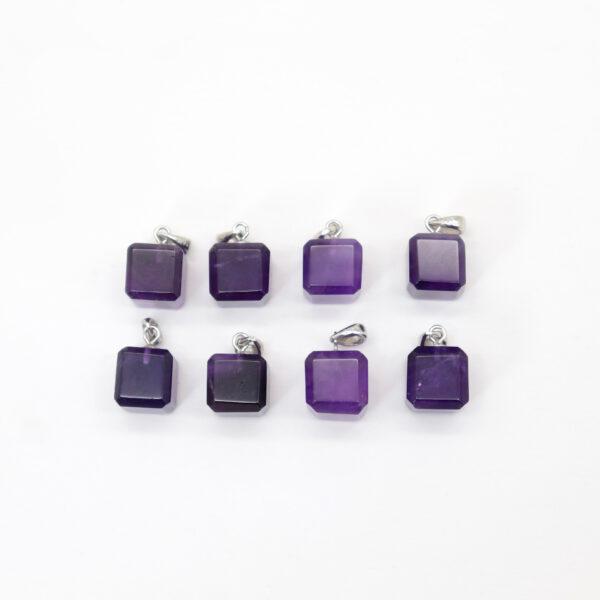 2pcs / 5 pcs cube charm, amethyst charm, purple charm, sterling silver charm