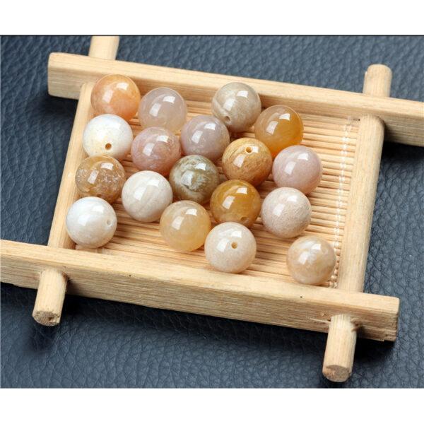 Agatized Coral bead, fossil coral bead, round bead, through hole bead