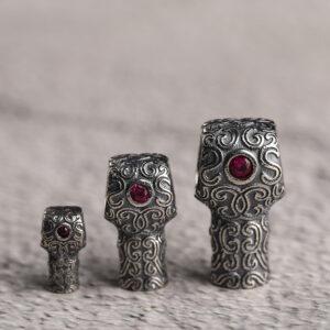 T drilled bead, cloud pattern bead, spacer bead, s925 sterling silver, silver bead, oxidized silver bead